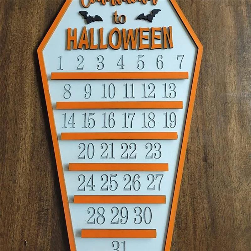 A03F-31 Days Happy Halloween Coffin Calendar Countdown Calendar + Cutting Three Decoration C