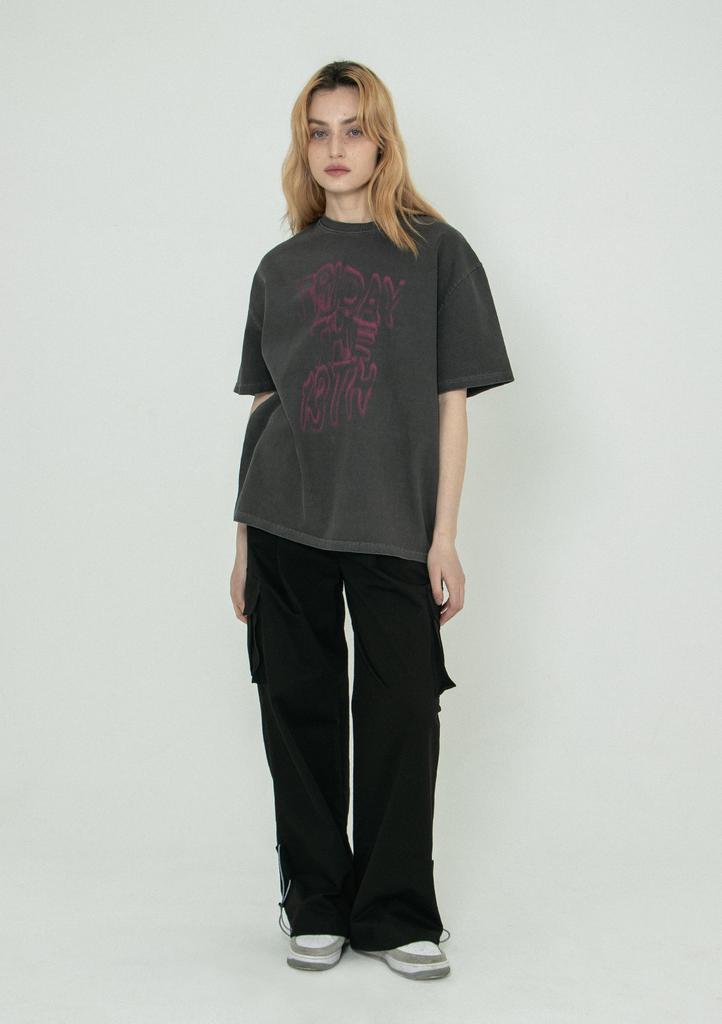 Senikeu Wavy 13Th Pigment T-Shirts - Chacoal