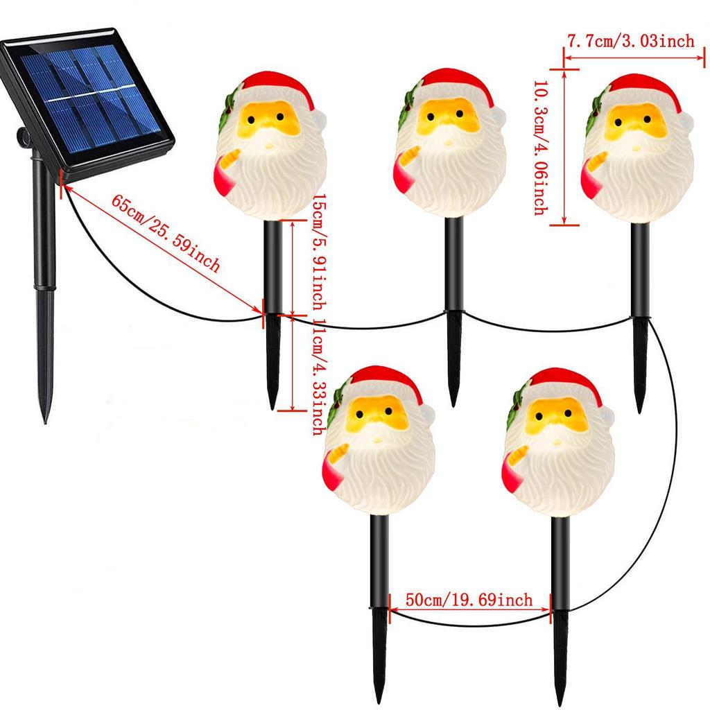Solar Santa Claus LED Garden Stake Lights for Outdoor Lawn and Courtyard
