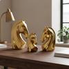 Ceramic Horse Bust Light Luxury Head Statue Modern Design House Decoration for Study Room,