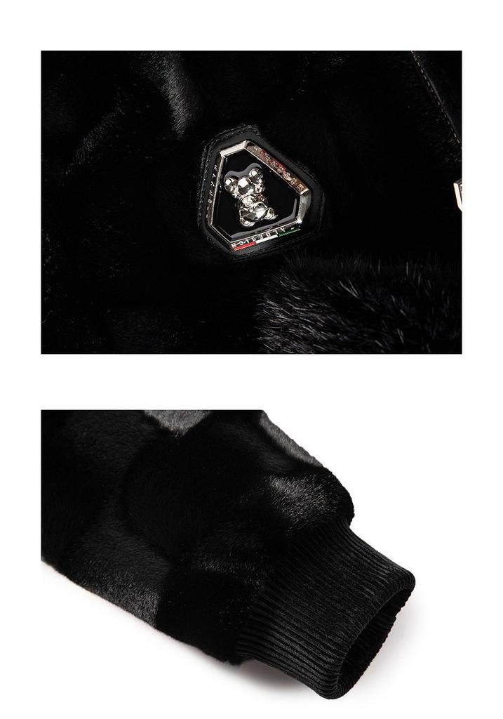 2024 Men's Gold Sable Velvet Lapel Coat: High-End Light Luxury, Warm Faux Mink Velvet Fashion