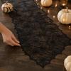 Versatile Coffee Table Runner Spider Web Runner, Black Lace Gothic Party Decor Cobweb for Halloween Dining Decoration Decorative Cover