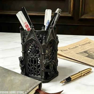 3D Printed Gothic Style Skeleton Pen Holder For Paint Brushes Makeup Brushes Markers Desk Living Room Home Decoration Accessorie