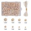 485pcs DIY Crafting Bead Assortment Bulk Wood Jewellery Beads Wooden Round Beads for Handmade Gifts and DIY Projects