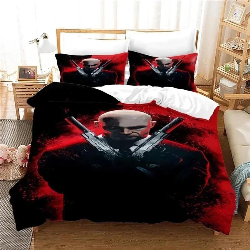 Game Hitman Killer Bedding Set Duvet Cover Sheet Printed Bed Set Pillowcase Bed Full Queen King Size Comforter Bedroom