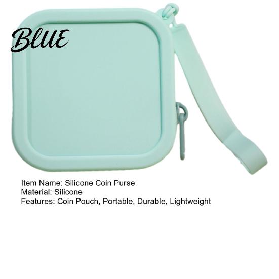 Small Silicone Coin Purse Pouch with Zipper And Wrist Strap Square Shockproof Durable Change for Kids Storage Bag Lightweight Compact Headphones