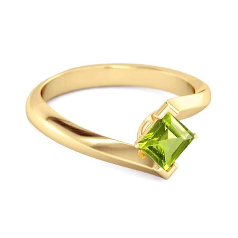 Peridot Eleganter Spannring - 925 Sterling Silber Gold Vermeil