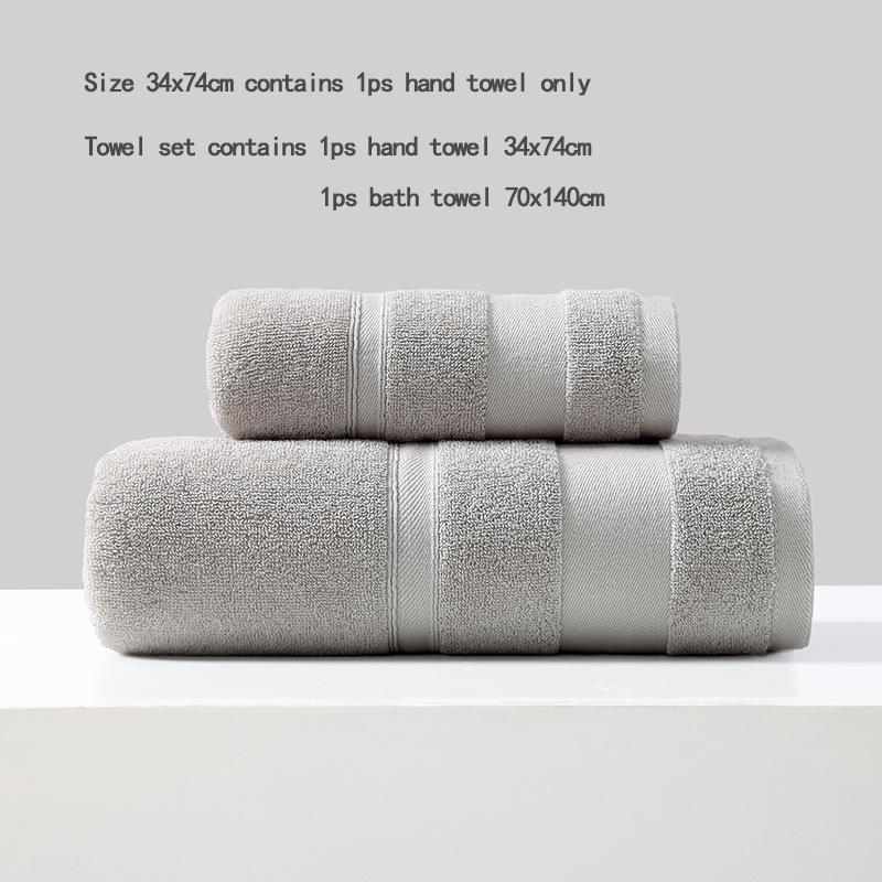 Battilo Cotton Bath Towel Soft Absorbent Face Hand Towels Luxury Hotel Spa Bathroom Towel Solid Beach Towel 2Pcs Bath Towel Set