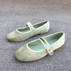 Mode Retro Ballerinas Damen Einfarbig Eckige Zehenpartie Frühling und Herbst Wildleder Damenschuhe Damen Slipper Damen zapatillas mujer