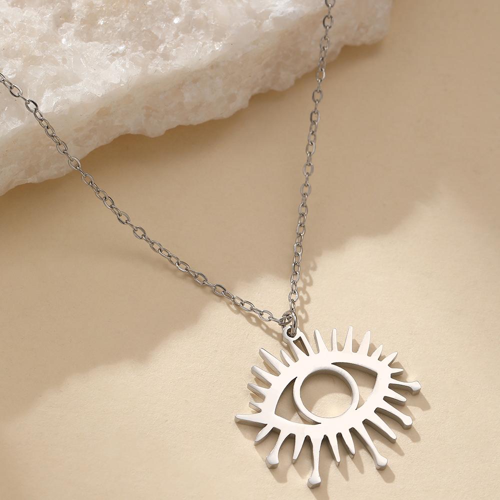 

Ожерелья из нержавеющей стали Корейская мода Подвеска Глаз дьявола Цепочка Необычное ожерелье Солнечный взрыв для женщин Циркон Банкетные подарки Новинка