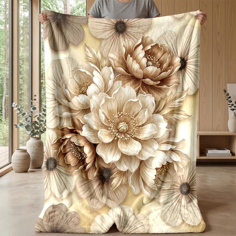 Floral Fantasy Frame 1 Theme Blanket Lightweight Warm Flannel Blanket Decorative Throw Blanket for Home Decoration