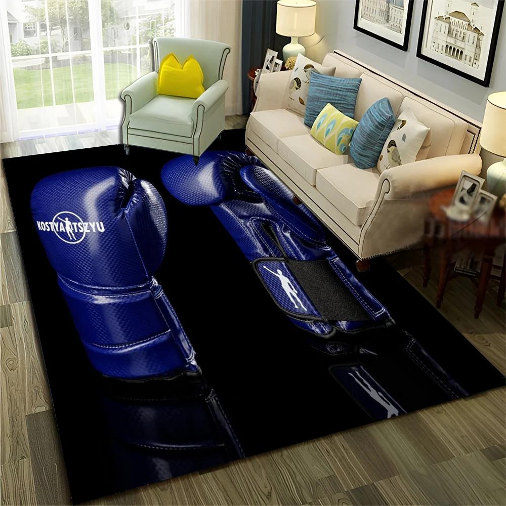 HD Boxer Fight HD Boxing Gloves 3D Carpet Rug for Home Living Room Bedroom Sofa Doormat Decor,Child Area Rug Non-slip Floor Mat