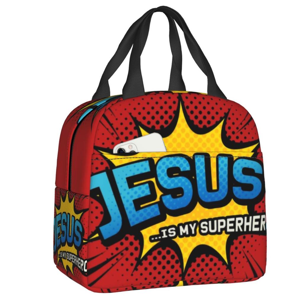 Divine Mercy Lord Jesus I Trust In You Thermal Insulated Lunch Bag Women Jesus Portable Lunch Tote Multifunction Food Box