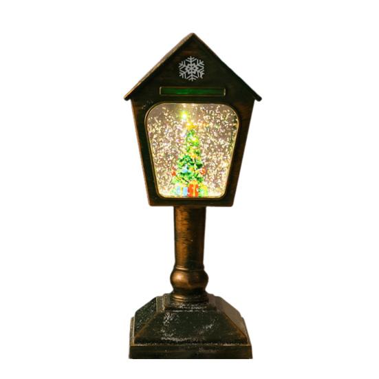 Vánoční větrné světlo USB/Bateriové Poštovní schránka Design Lampa Retro Flitrová Skleněná Koule Santa Claus Sněhová Vločka Lucerna Vánoční Dekorace