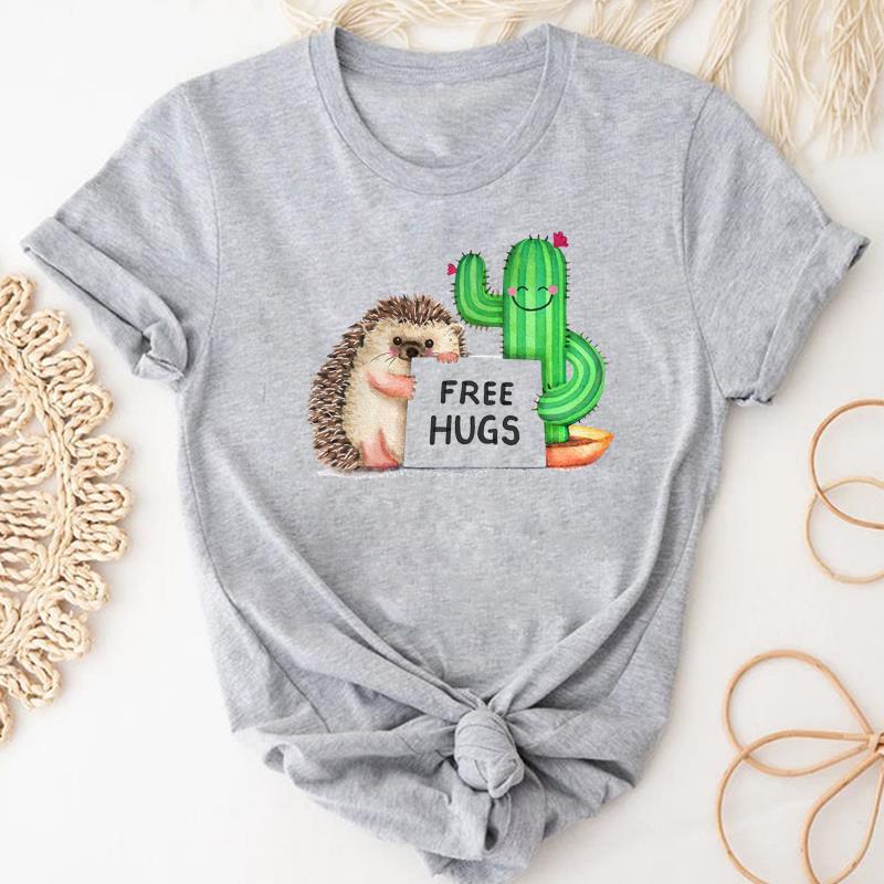 Watercolor Style Tee Top Fashion T Shirt 90s Sweet Trend Clothing Casual Short Sleeve Women Print Lady Female Graphic T-shirt