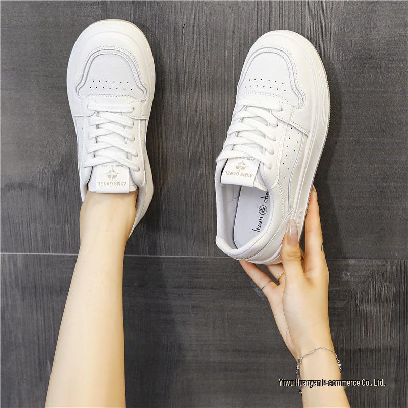 Damen Weiße Vielseitige Sneaker - Frühling/Herbst, Atmungsaktiv, Dicke Sohle, Lässige Trendige Dad Shoes für 2025