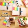 1 Set of Stationery New Creative Cute Hard Shell Notepad Combination Convenient Sticker Notebook with Pen Stationery Random