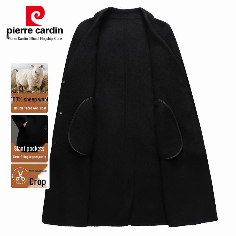Pierre Cardin Men's 100% Lambswool Double-Sided Wool Coat
