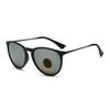A Full Set of Packaging Men's and Women's Jindian Round Small Frame Glass Sunglasses High-quality Men's Casual Fashion Sunglasses