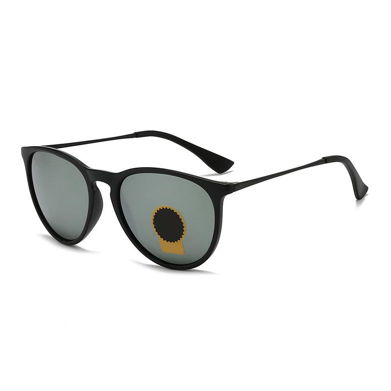 A Full Set of Packaging Men's and Women's Jindian Round Small Frame Glass Sunglasses High-quality Men's Casual Fashion Sunglasses