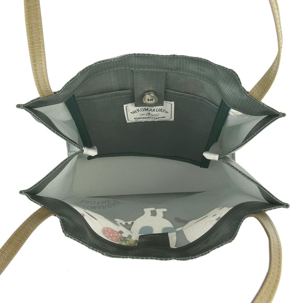 [Kusuguru Japan] Coated Tote Bag, Nekomaruke GR