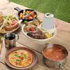 4 Grid Dinner Plate Food Contact Grade Compartment Design Plastic Portable Breakfast Tray Lunch Eating Dish Daily Use