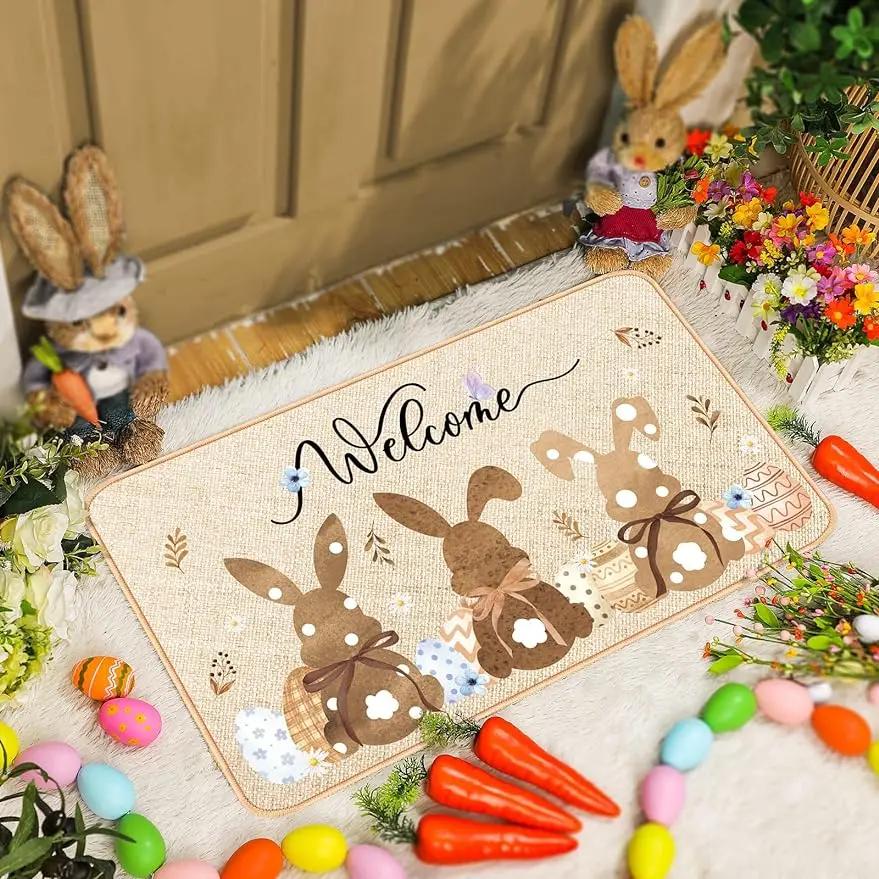 Welcome Letter Door Mat Non-slip Carpet Bedroom Entrance Doormats Home Decoration Washable Kitchen Bathroom Balcony Floor Rug