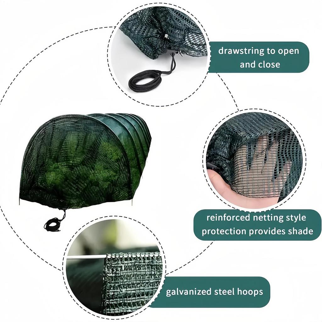 Collapsibles Mesh Tunnel UV Protection Bird & Insect Barrier for Backyard Farms & Greenhouses Tunnel for Chicken Ducks Geese