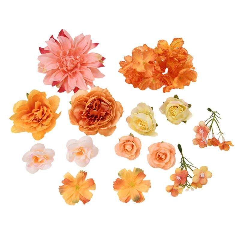 28/49Pcs Artificial Flower 4-10cm Realistic Flower Buds For Wedding Bouquets Baby Showers Decoration Hair Accessories