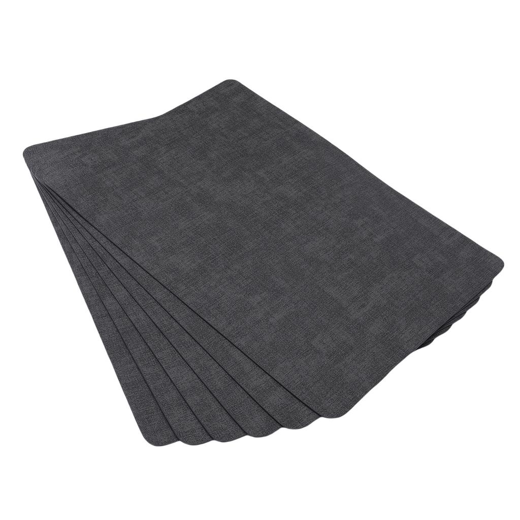 6Pcs Table Mat Set Artificial Leather Water Oil Heat Resist Multifunctional Textured Placemat for Restaurants Kitchens