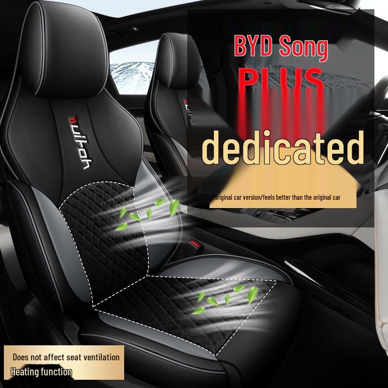 CLY Custom Car Seat Covers for BYD Song PLUS - Leather, All-Season Mats, Cushions Included