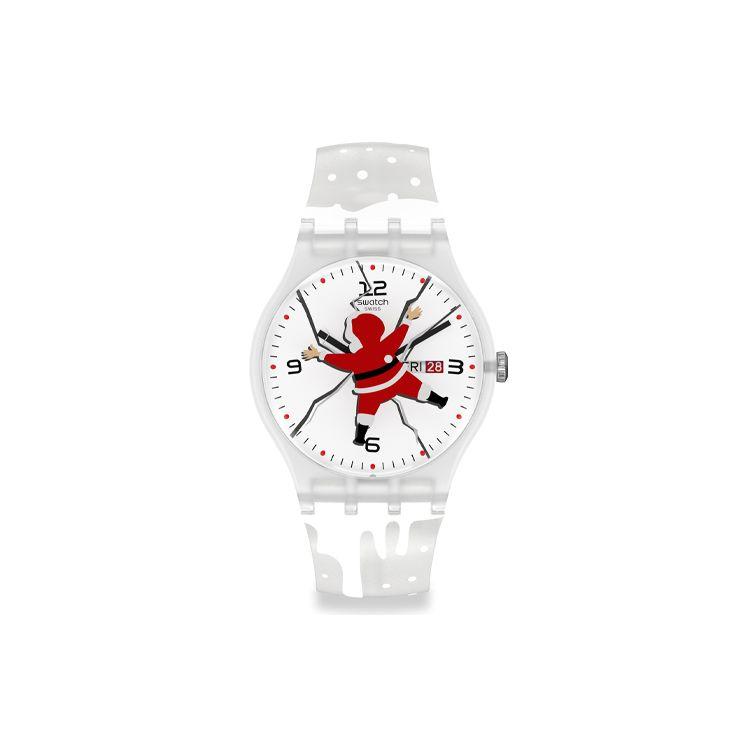 Swatch Quartz Movement Waterproof Watch Unisex Watches White SUOZ717 White