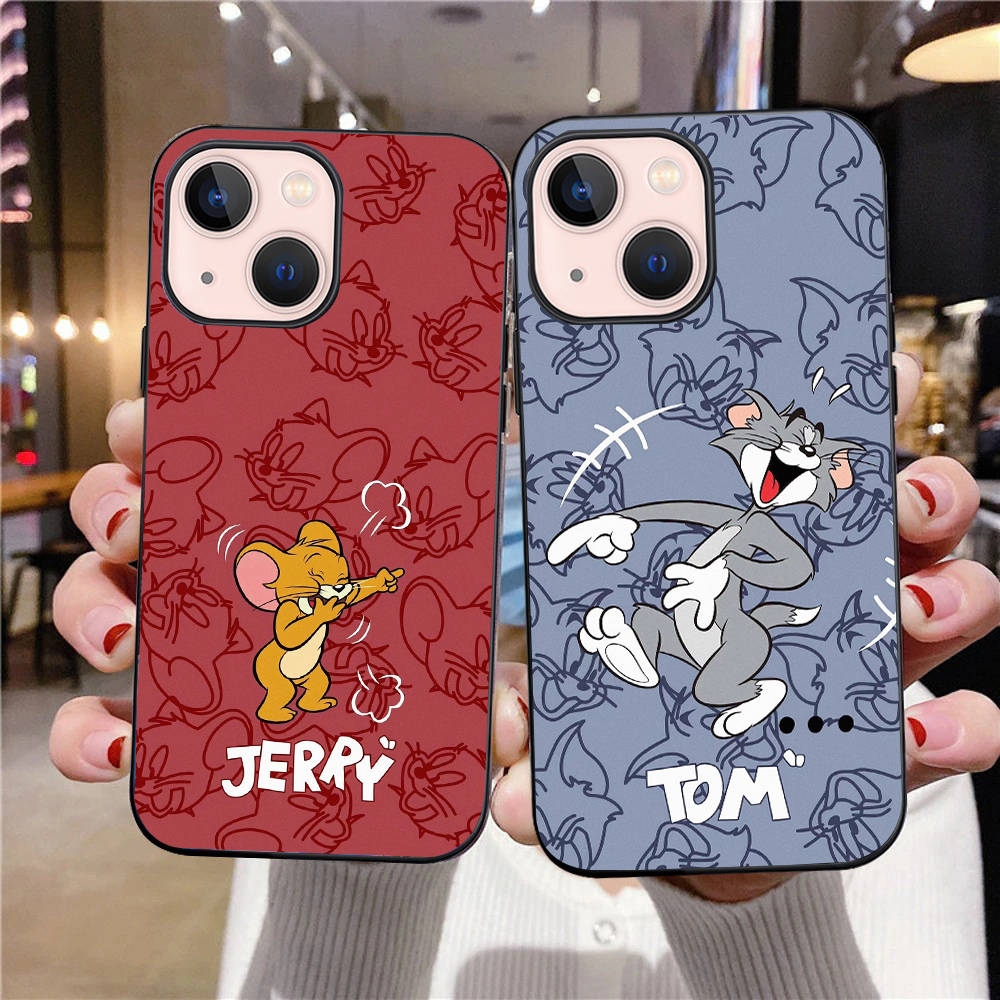 B-72 Cat and Mouse  Black Case for Redmi 10A 10C 12C 13C 9A 9C 9T A3X Note 10 9 9S 10S iPhone 11 12 13 14 15 16 X XS Pro Max Mini 7 8 Plus XR