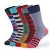 5 Pairs Büyük Boy Erkek Çorap Sıcak Satış Standart İş Rahat Yeni Çorap Çizgili Mutlu Pamuk Çorap Renkli Erkekler Uzun Çorap Artı boyutu EU38-46