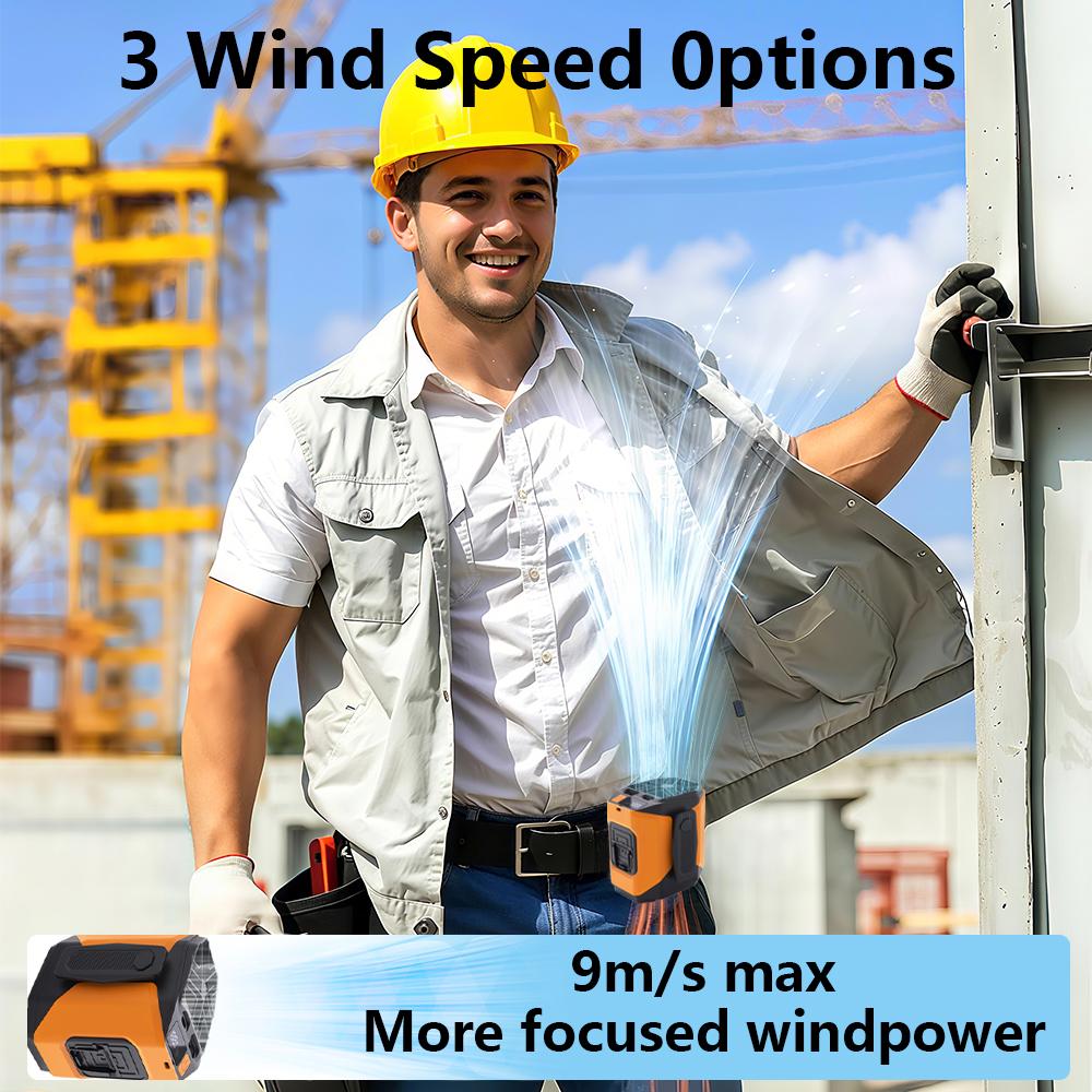 10000mAh Waist Hanging Fan Portable Hand Fan Air Conditioner Tabletop Cordless Fan for Emergency Sports Outdoor Working