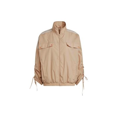 Originals Trefoil Logo Print Stripe Stand Collar Jacket Women Jacket Khaki HM1700