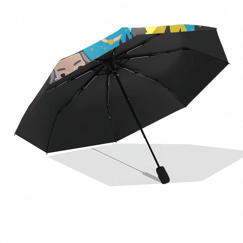 1pc Hogwarts Chibi Characters Umbrella with Plastic Handle,Cartoon Pattern,Suitable for All Seasons Multi-functional Umbrella357