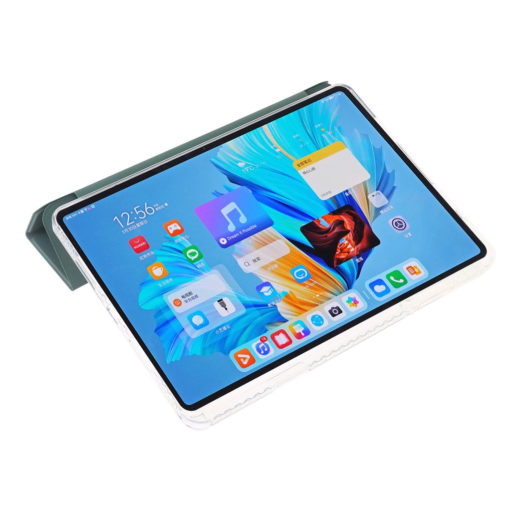 For Huawei MatePad 11.5 S (2025)/MatePad 11.5 S Case Tri-Fold Stand PU Leather+TPU+Clear Acrylic Tablet Cover -  Blackish Green