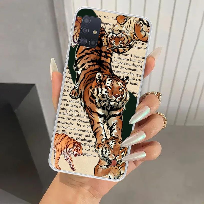 Superior Tiger Pattern Art Phone Case for Samsung Galaxy A52 A32 A22 A12 A02S A50S A30S A10S Note 20 Ultra 10 Plus S10 A31 A20 A