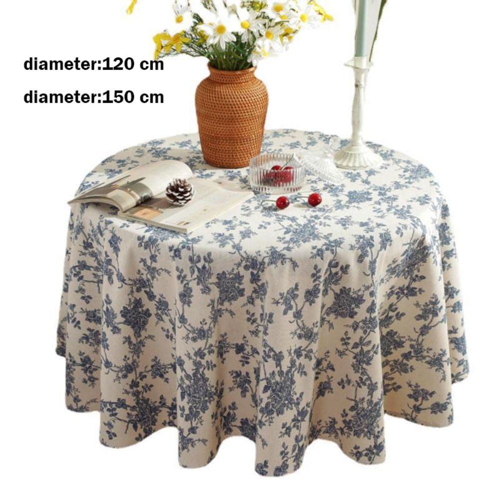 Cotton Small Round Table Cloth Blue 150/120/140*140/140*180/140*200 CM Table Cloth Circle/Square Vintage Blue Tea Several Covers