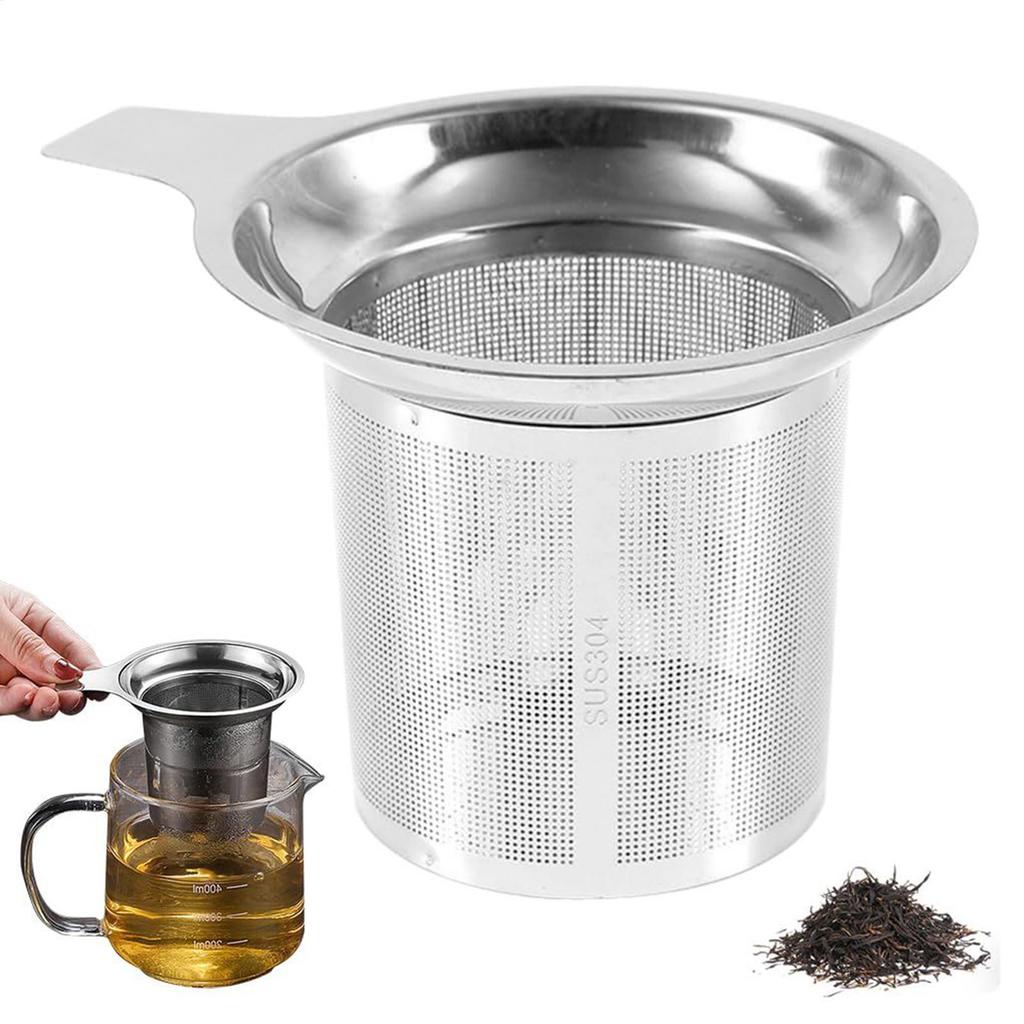 Stainless Steel Tea Filter Baskets Mesh Cup Strainer Funnel Filter Tea Handle Tea Filter Reusable Infuser Tea Accessories