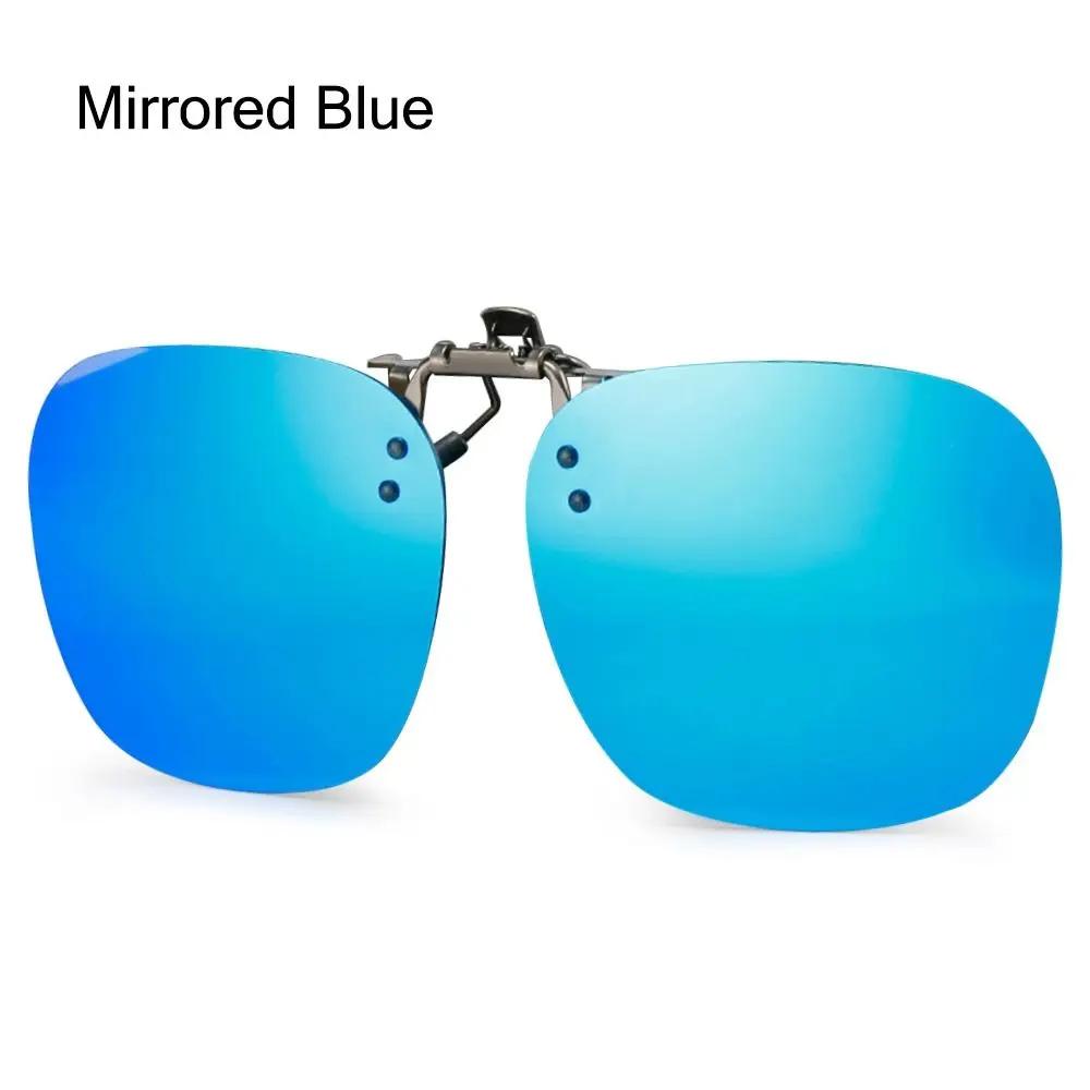 Clip-On Sunglasses Convenient Flip-Up Metal Clip Sun Glasses For Women Men Glasses Rimless Polygonal Shades