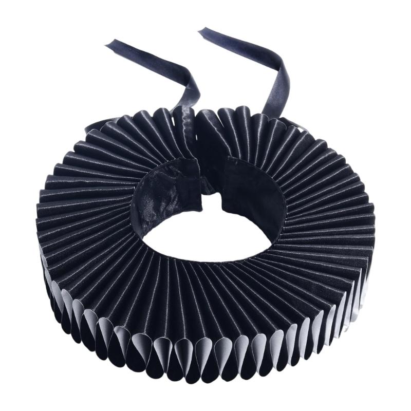 Renaissances Styles Ruffle Collar Layered Neck Wrap Cosplay Collar for Historical Reenactments and Fancy Dress 1 чёрный