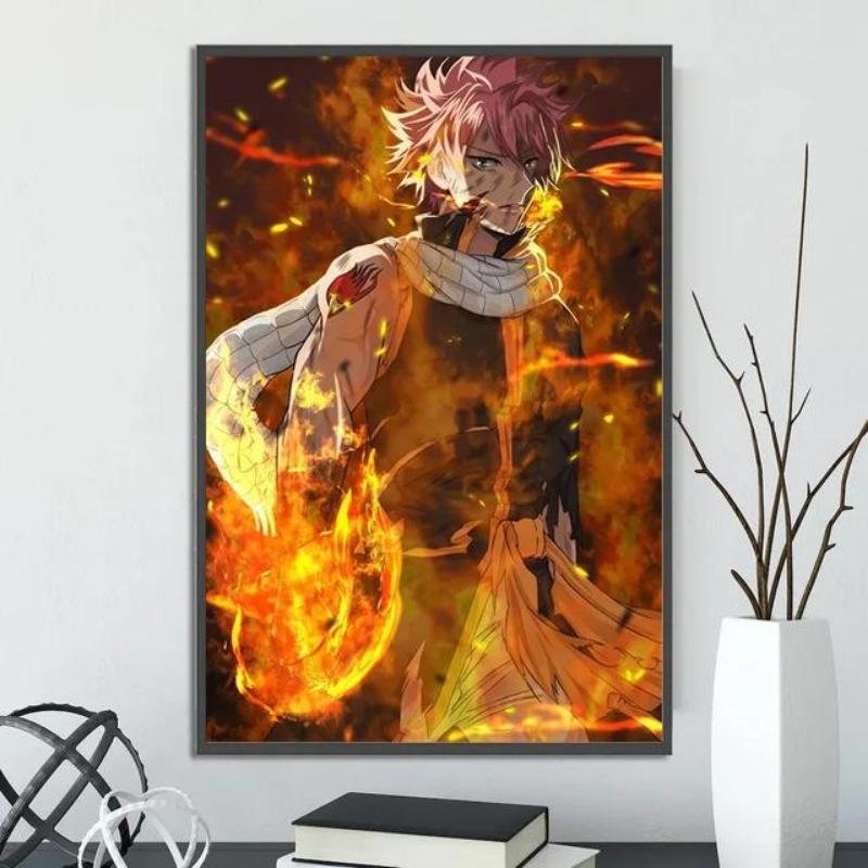 Vibrant Japanese Anime Natsu  Zeref SelfAdhesive Wall Poster  Cartoon Art for Kids Rooms  Home Decor Gift  Fairy Tail Inspired W