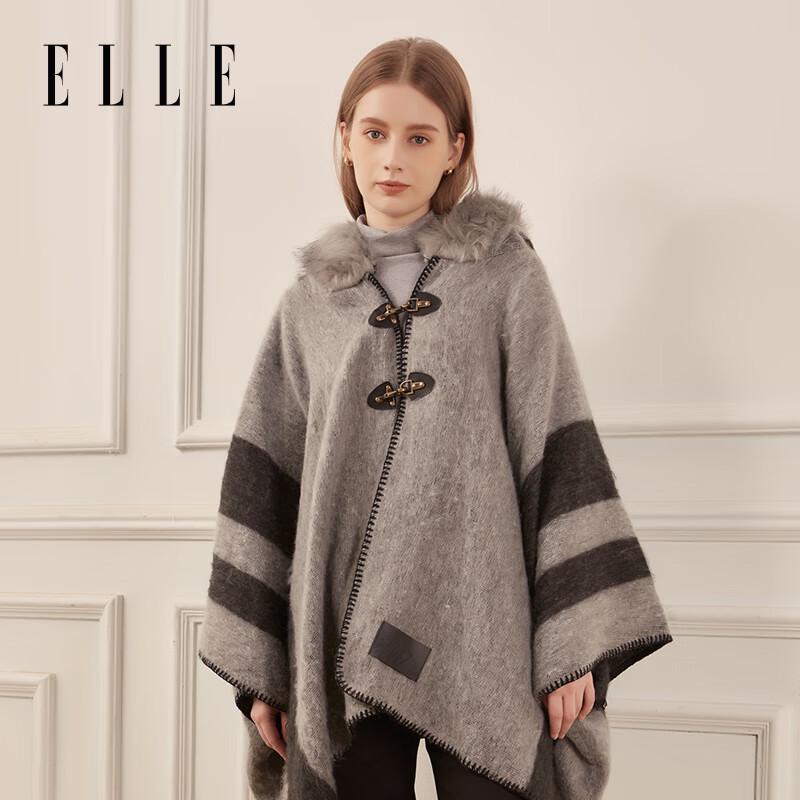 ELLE Women's Warm Plush Shawl Cape