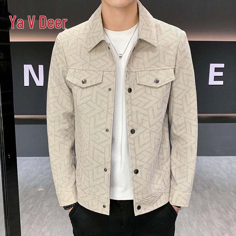 

Yalu Men s Plaid Turn-Down Collar Jacket M