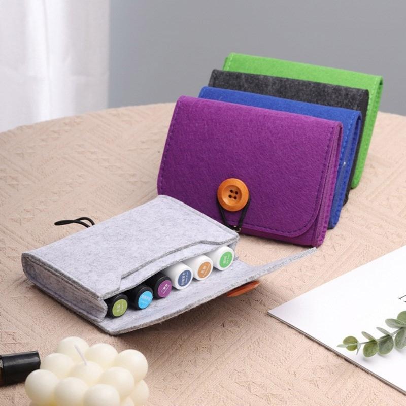 Tragbare Aufbewahrungstasche Filzetui für ätherische Ölflaschen Reise Rollerflaschen Aufbewahrungsorganizer