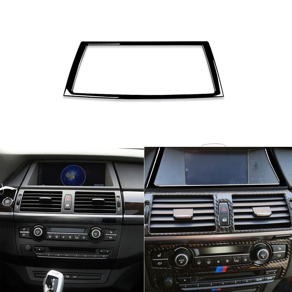 Piano Black Console GPS Navigation Frame Cover Decal For BMW X5 E70 X6 E71 08-14