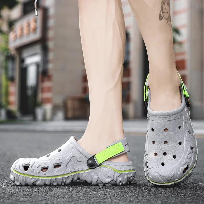 Clog Footwear For Male Flip Flops Outdoor Eluva Male Summer Sandals Airy Cozy Ultralight Slip-resistant Beach Slippers