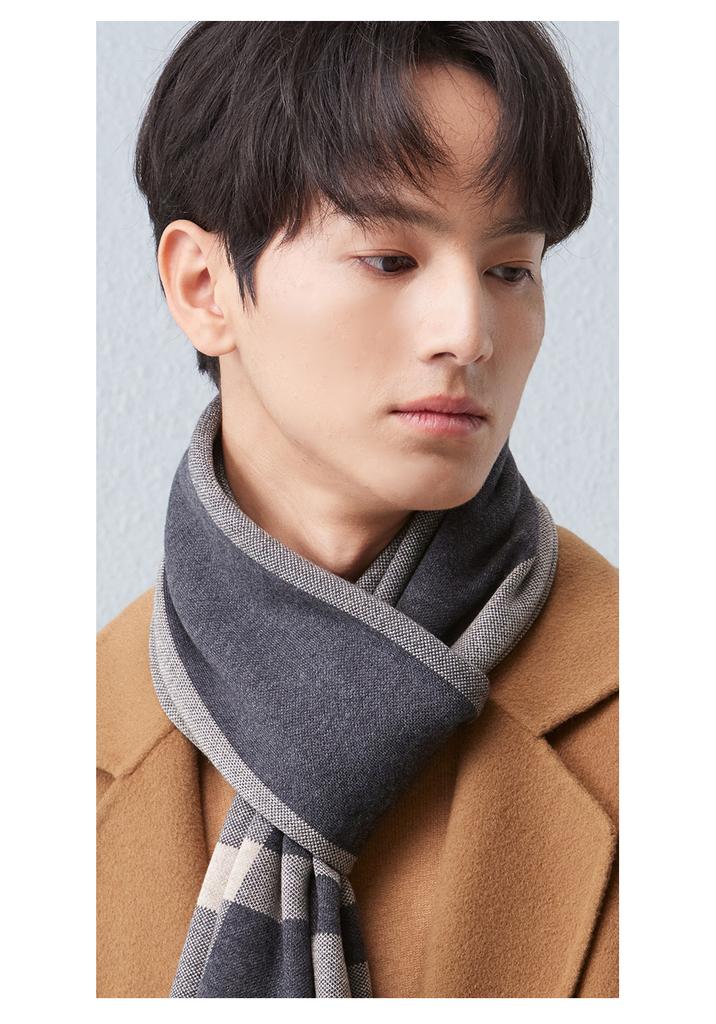Red Bean Scarf Men's Autumn and Winter Unisex Warm and Cold Resistant Scarf 2024 New Fashion Versatile